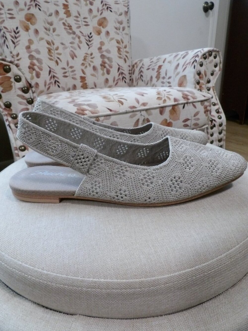 Skechers Cleo Snip Sweet Time slingback flats | Gray/ taupe | Size 11.5